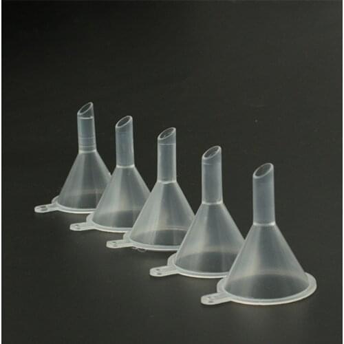 6Pcs Small Clear Plastic PP Mini Funnels Packaging Travel Tools for Empty Bottle Filling Perfumes Essential Oils Aromatherapy