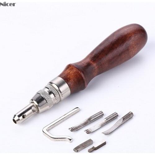 6-in-1 Grooving Tool Multi-function Groover Trencher Blanking Cut Edge Drilling Line Device Crimper Hand Tools