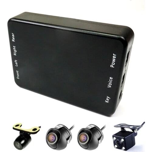 Car Multiple Cameras Image Switch Control Box 2/4 Cameras for Front/Rear/Left/Right View Parking Camera System Video support DVR
