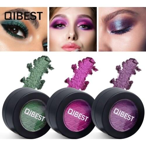 Qibest 24 Color Glitter Eyeshadow Single Palette Shimmer Metallic Matte Eye Shadow Easy To Color Nude Pigment Powder for Shadows