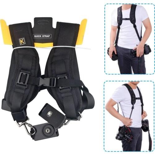 Fast Dual Camera Double Adjustable Shoulder Belt Strap Decompression Strap for Professional SLR DSLR Digital Camera Accessories