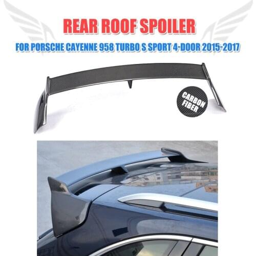 Carbon Fiber Rear Roof Wing Lip Case for Porsche Cayenne 958 Turbo GTS S Sport 4-Door 2015 - 2017 Trunk Spoiler