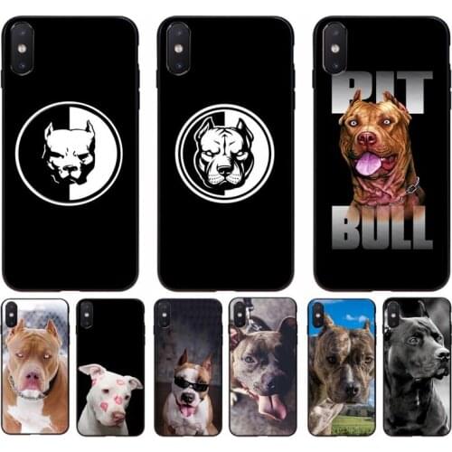 Yinuoda Pit Bull Lovely Pet Dog Pitbull Phone Case for iphone 11 12 Mini Pro Max X XS MAX 6 6s 7 8 plus 5 5S 5SE XR SE2020