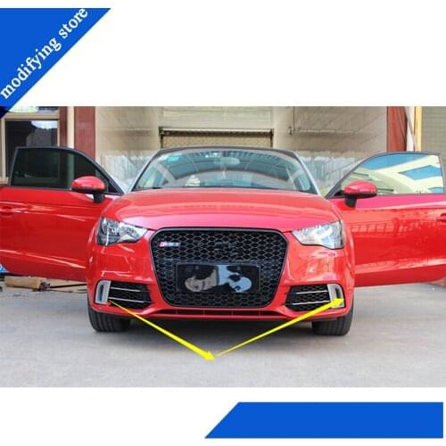 RS1 Style BLACK OR SILVER Front Fog lamp Mask grill Cover for Audi A1 Non Sline 2011-2015