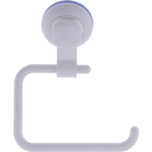 Lavatory Tissue Roll Holder Stand White No Drilling Wall Mounted Durable