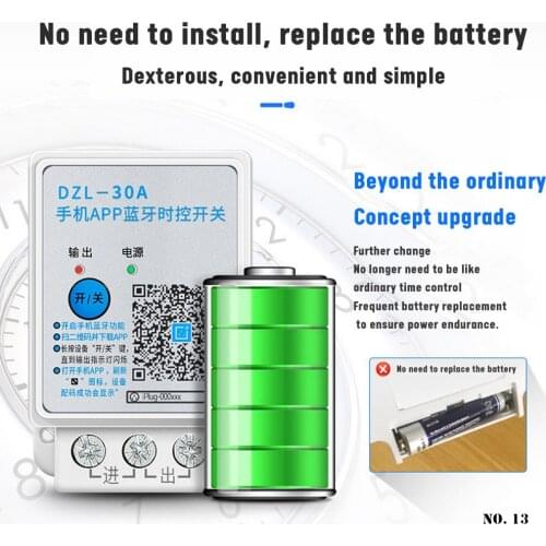 DZL-30 Wireless Smart Bluetooth Mobile Phone APP Remote Control Time Control Switching Power Supply Controller Timer Time Meter