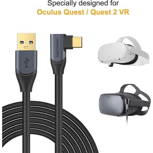 Oculus Quest 2 Link Cable 3M 5M Angled USB 3.2 Gen1 USB-C Cable For Headset VR Gaming PC USB Type C to USB-A Data Transfer Cable