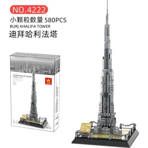 Wange Blocks 580PCS Architecture The Burj Khalifa Tower of Dubai Model Toy Bricks Juguetes Kids Toys for Children Gifts 4222