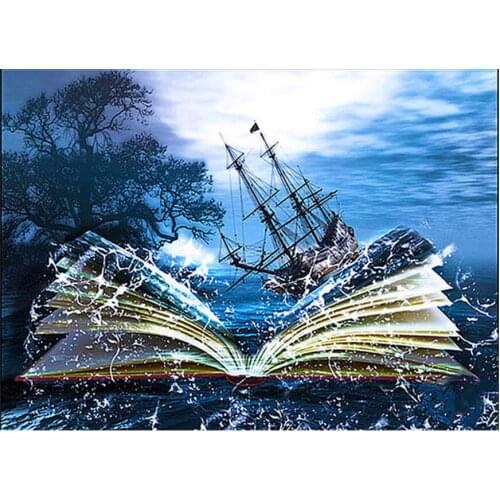 Full drill square Diamond Embroidery Fantasy sea book sailboat Diy Diamond Painting accessories Cross Stitch Mosaic kit YG1117