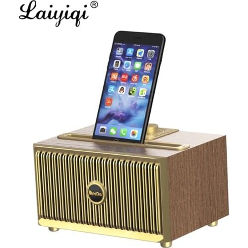 Laiyiqi metal texture FM radio enceinte bluetooth vintage retro radio mini Nostalgic lautsprecher BT speaker dock phone support