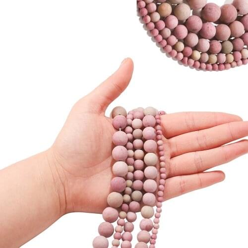 Matte Red Rhodonite Stone Serpenggiante Stones Round Loose Spacer Beads For Jewelry Making DIY Bracelet 1Strand 4 6 8 mm