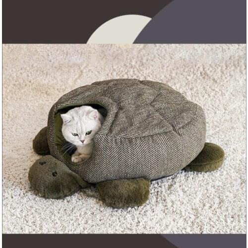 Lovely Turtle Warm Soft Cat Bed House Dog Bed Winter Pet Dogs Nest Summer Winter Round Puppy Small Kitten Home Mats Pet Supplies
