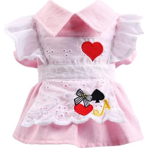 Cute Spring Pet Dog Clothes Chihuahua Puppy Summer Breathable Lace Alice Princess Clothes for Small Dogs Dresses Cat Lapel Skirt