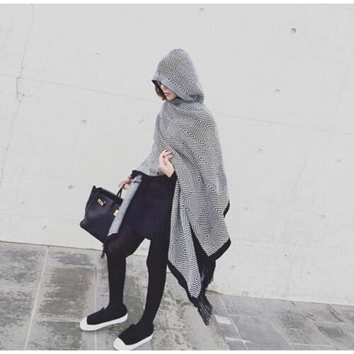 Couverture fashion luxury brand blanket scarf winter poncho Women foulard Herringbone Cape Cloak Poncho Wool female Shawl