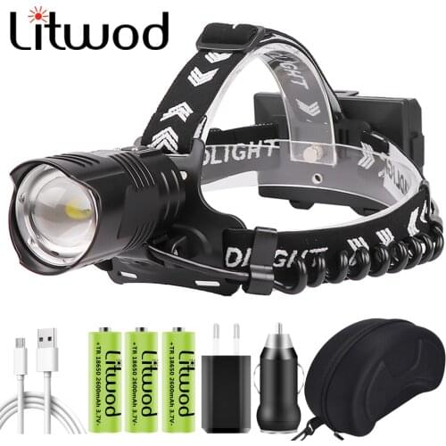 Outdoor super bright XHP90.2 Zoom LED Head Lamp 3PCS 18650 Battery Power Bank 7800mah Headlamp Usb Rechargeable Headlight