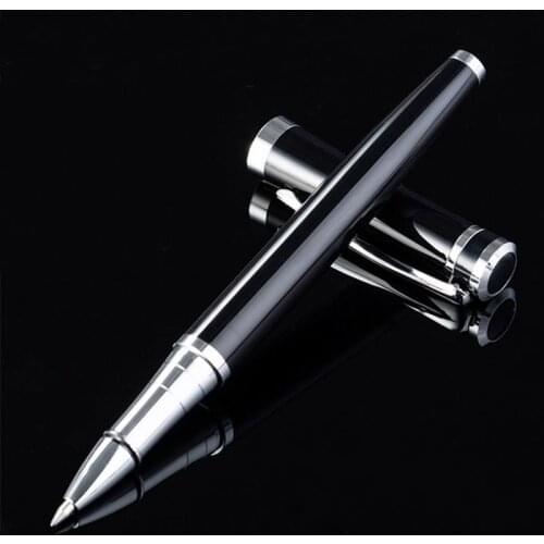 Luxury Metal Silver Black Signature Ballpoint Pens for Business Writing Office School Supplies Stationery