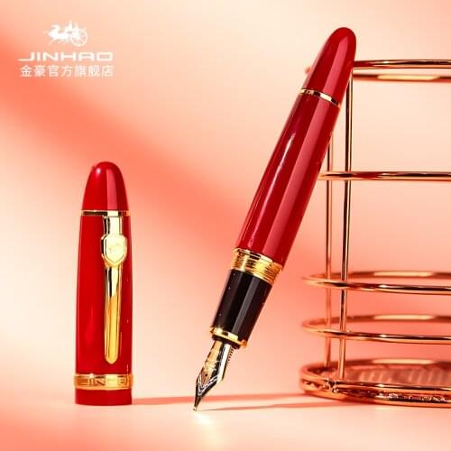 High Quality Jinhao 159 Fountain Pen Luxury Metal Ink Pens Big Size Unique Style Medium 0.5 Nib Heavy Business Office Gift