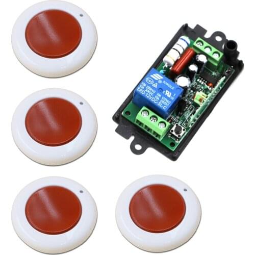 Most Simple Wiring AC220V 110V 1CH Wireless Remote Control Switch System Receiver & 4* Wall Panel Sticky Remote Top Selling