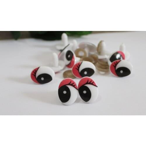 Cute 15x20mm plastic safety animal toy cartoon eyes & washer for diy doll findings-20pcs-50pcs-100pcs option
