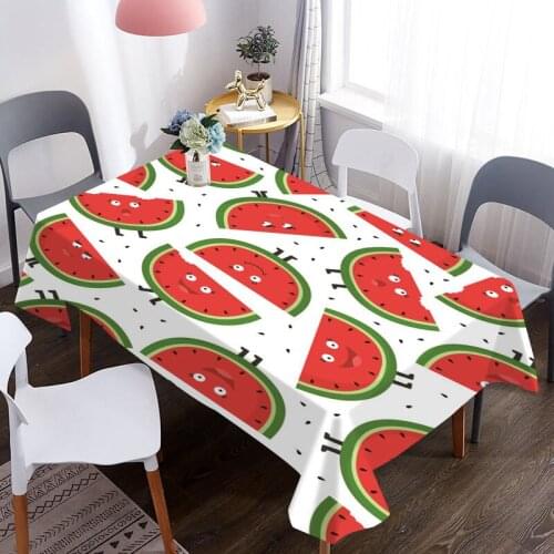 Watermelon Fruit Print Table Cloth Waterproof Rectangle Dining Table Cover For Living Room Kitchen Decoration Tablecloth