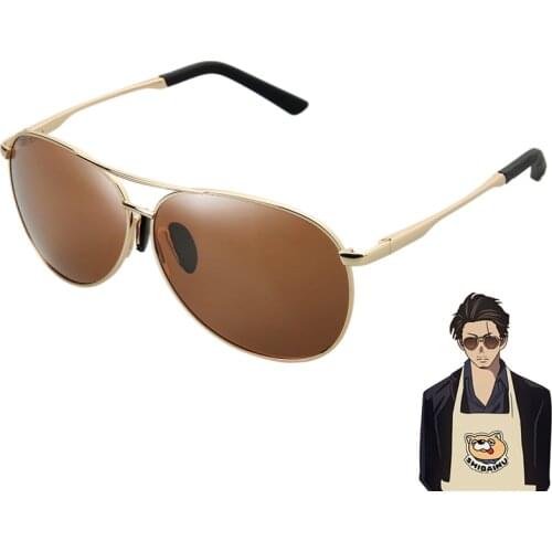 The Way of the Househusband Gokushufudo Tatsu Sunglasses lasses Gokushufudo Eyewear Cosplay Tea Color Glasses Cos Props In Box