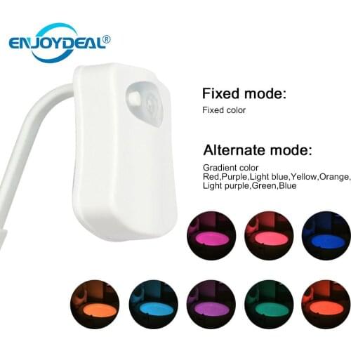 Enjoydeal 2PC LED Toilet light Nightlight Smart Bathroom Toilet light Seat Sensor Lamp Nightlight Body Motion Activated On/Off