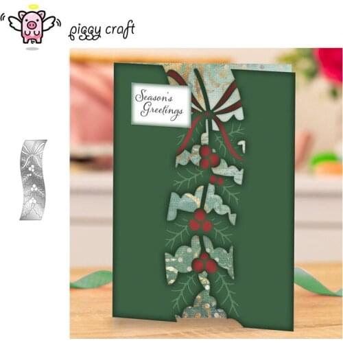 Piggy Craft metal cutting dies cut die mold Sprigof Holly frame Scrapbook paper craft knife mould blade punch stencils dies