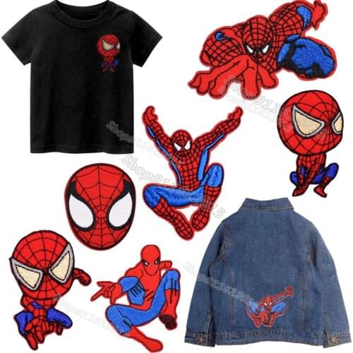 Marvel Cloth Patch Spiderman Embroidered Clothing Patches Anime Cartoon Cloth Decoration Accessories for Shirt Pants Jeans Bags
