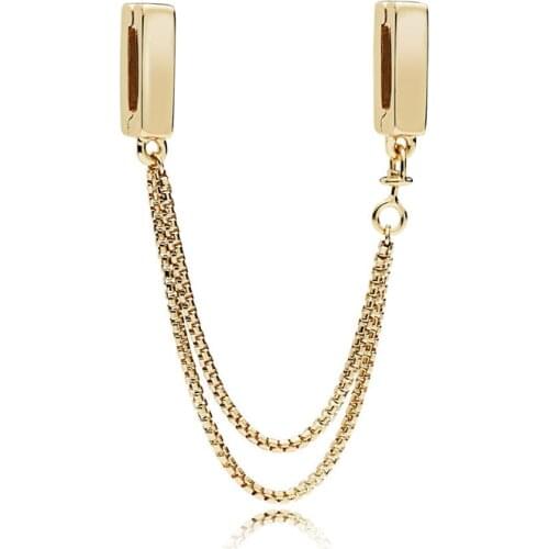 Hot Sale 100% 925 Sterling Silver Bead Reflexions Floating Safety Chains Charms fit Original Pandora Bracelets Women DIY Jewelry