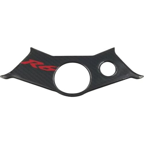 Carbon Fiber 3D Decal Pad Triple Tree Top Clamp Upper Front End Steering Cover Sticker For Yamaha YZF-R6 YZF R6 600 2003-2005