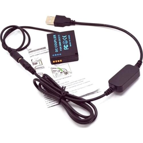 Power Bank 5V USB cable adapter + DCC11 DMW-BLG10 BLE9 dummy battery for lumix DMC-GF6 GF5 GF3 GF3K GX7 S6 ZS100 LX100 GX80 GX85