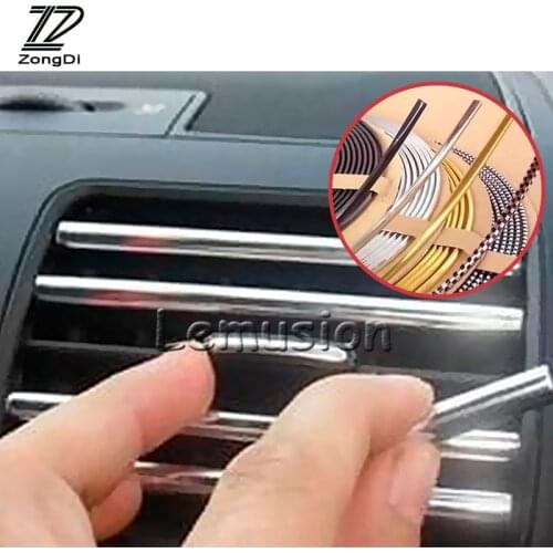 ZD 3m Car Styling Air Outlet Moulding Chrome Sticker For Audi A4 B7 B5 A6 C6 Q5 Honda Civic 2006-2011 Fit Accord CRV Accessories
