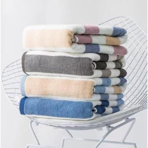 Stripe Bath Towel For Women Multi-Color Soft Bath Towels Simple Bath Hair Towel Beach Towel For Home Bathroom