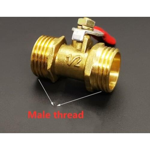 1Pcs Brass ball valve 1/8" 1/4'' 3/8'' 1/2'' Male Thread Ball Valve Brass Connector Joint Copper Pipe Fitting Coupler Adapter