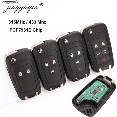 Jingyuqin 10pcs/lot 2 3 4 5 button Remote Key for Chevrolet Chevrolet Lova Sail Aveo Cruze 315MHZ 433MHZ