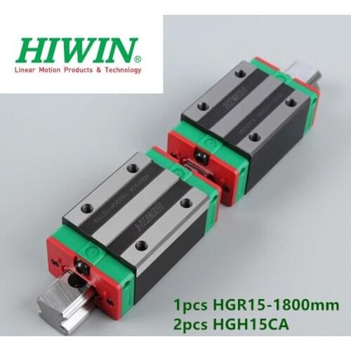 100% Original Hiwin 1pcs Linear guideway rail HGR15 - 1800mm + 2pcs HGH15CA Narrow linear blocks bearings carriage