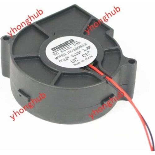 Malata B7530M12 DC 12V 0.15A 75x75x30mm 2-Wire Server Cooling Fan