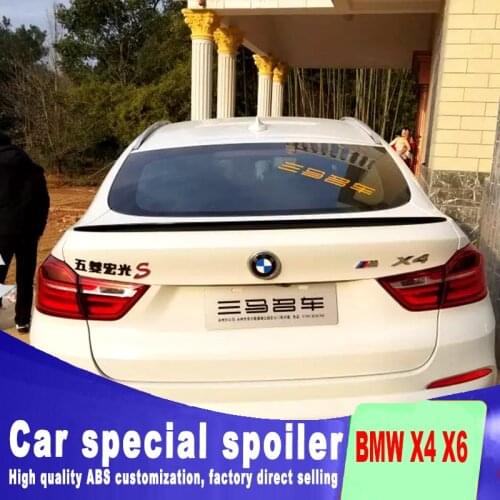 2014 2015 2016 high quality ABS material for BMW X4 X6 spoiler X4 X6 primer paint or any color spoilers rear trunk wing spoiler