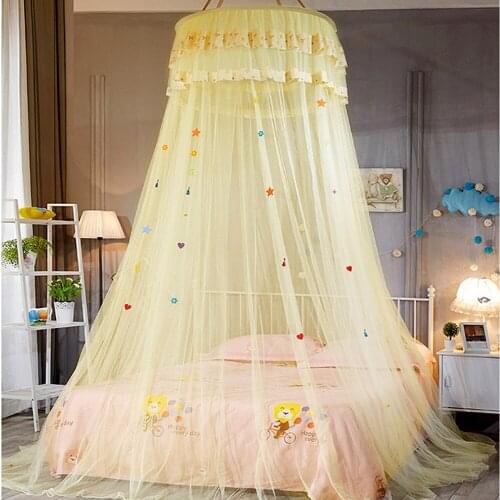 4 Colors Dome hanging mosquito net Lace Bed Canopy Dome Bed Netting Canopy Easy to Install Kids Baby Bedding Girls Room Decor