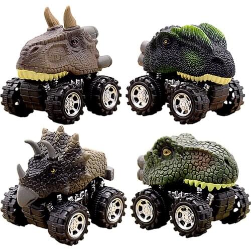 4pcs/lot Mini Dinosaur Car Model Childrens Toy Dinosaur Pull back car Toy Tyrannosaurus Car Action Figure Toys Christmas gifts