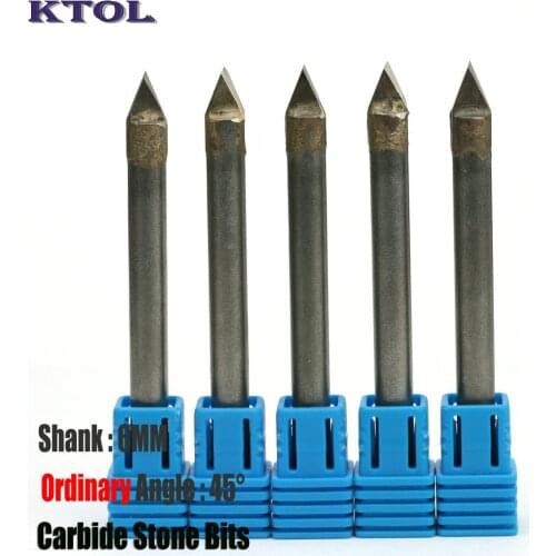 6MM 45 Ordinary Degree V CNC Carving Tools Solid Carbide Engraving Bit Endmill,Tombstone CNC Router Tool Bits on Marble Carving