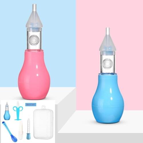 6pcs/set Baby Healthcare Kit Soft Silicone Spoon for Baby Temperature Sensing Spoon Baby Nasal Suction Aspirator Baby Nose Clean