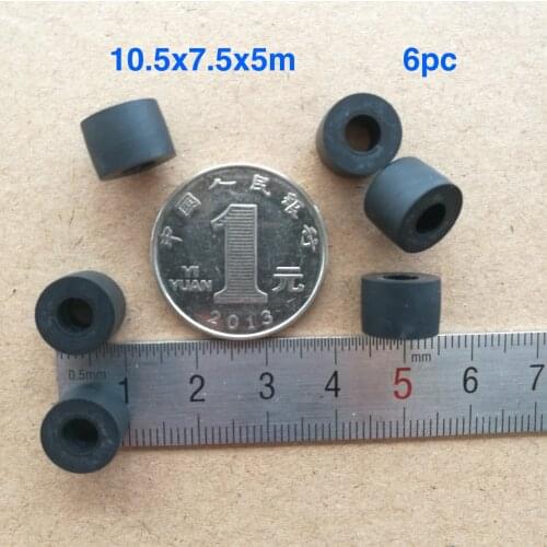 6pcs 10.5mmx7.5x5mm rubber ring sleeve wheel damping sleeve for cassette deck tape recorder audio player micro stereo
