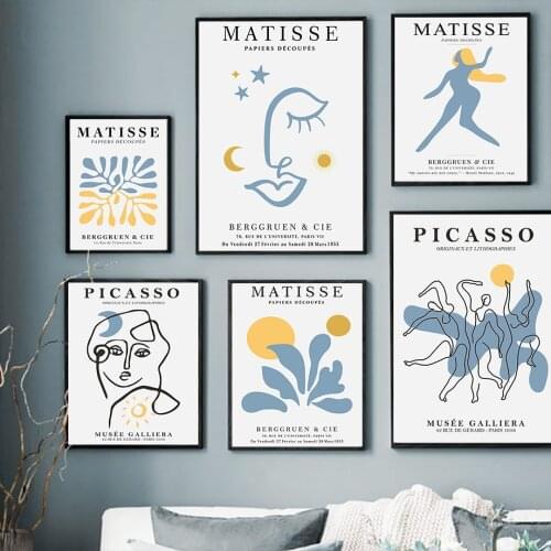 Matisse Picasso Face Nude Abstract Wall Art Canvas Painting Retro Nordic Posters And Prints Wall Pictures For Living Room Decor