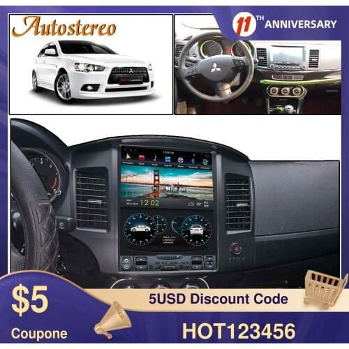 Android 9 128G Tesla Radio 12" For Mitsubishi Lancer 2007-2017 EVO Car GPS Navigation Car Head Unit Multimedia Player Radio Tape