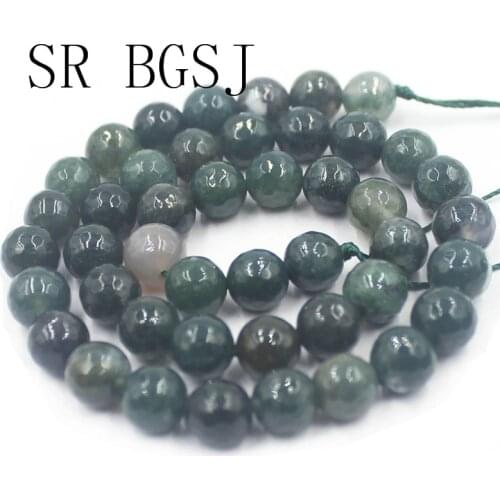Free Shipping 4mm 6mm 8mm 10mm Faceted Moss Agat Onyx Gems Stone Jewelry Making Beads Strand 15"