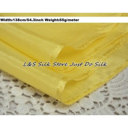 Free shipping silk cotton fabric brilliant yellow color for dress decoration scarf,width138cm 54.33inch weight 55g/m #ZSM012-3