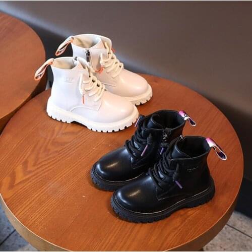 Childrens Winter Boots Pu Leather Breathable High Quality Ankle Boots For Girls Simplicity Soft Sole Non Slip Fashion Kids Shoe