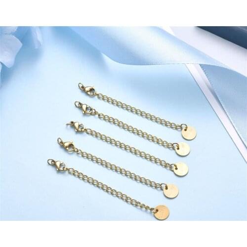 10pcs Extender Chain Stainless Steel Extension Tail Chain Lobster Clasps Connector DIY Jewelry Making Findings Bracelet Necklace