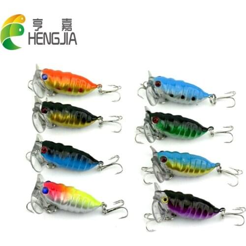 HENGJIA Cicada hard plastic Fishing lures Insect fishing tackle Crankbaits 4CM 4.4G 50pcs fishing baits pesca fishing tackles
